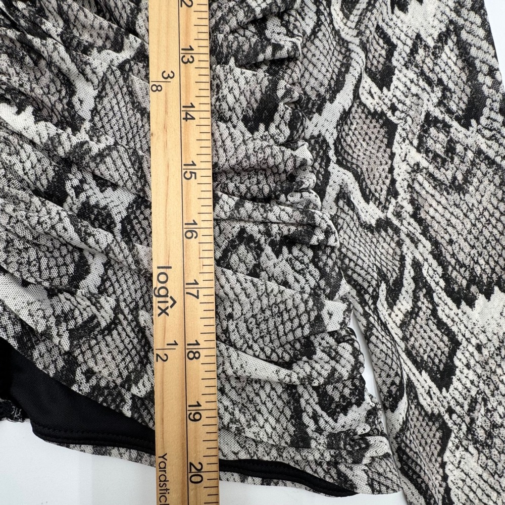 AFRM Snake-Print Mock Neck Long Sleeve Top in Black and Gray - Picture 8 of 11